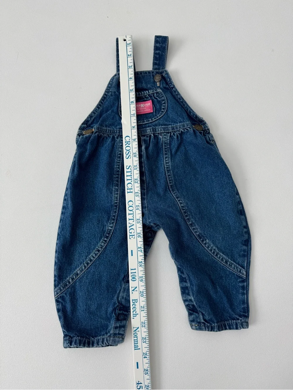 Vintage OshKosh Denim Overalls Baby 18M Classic 90s Style Vestbak